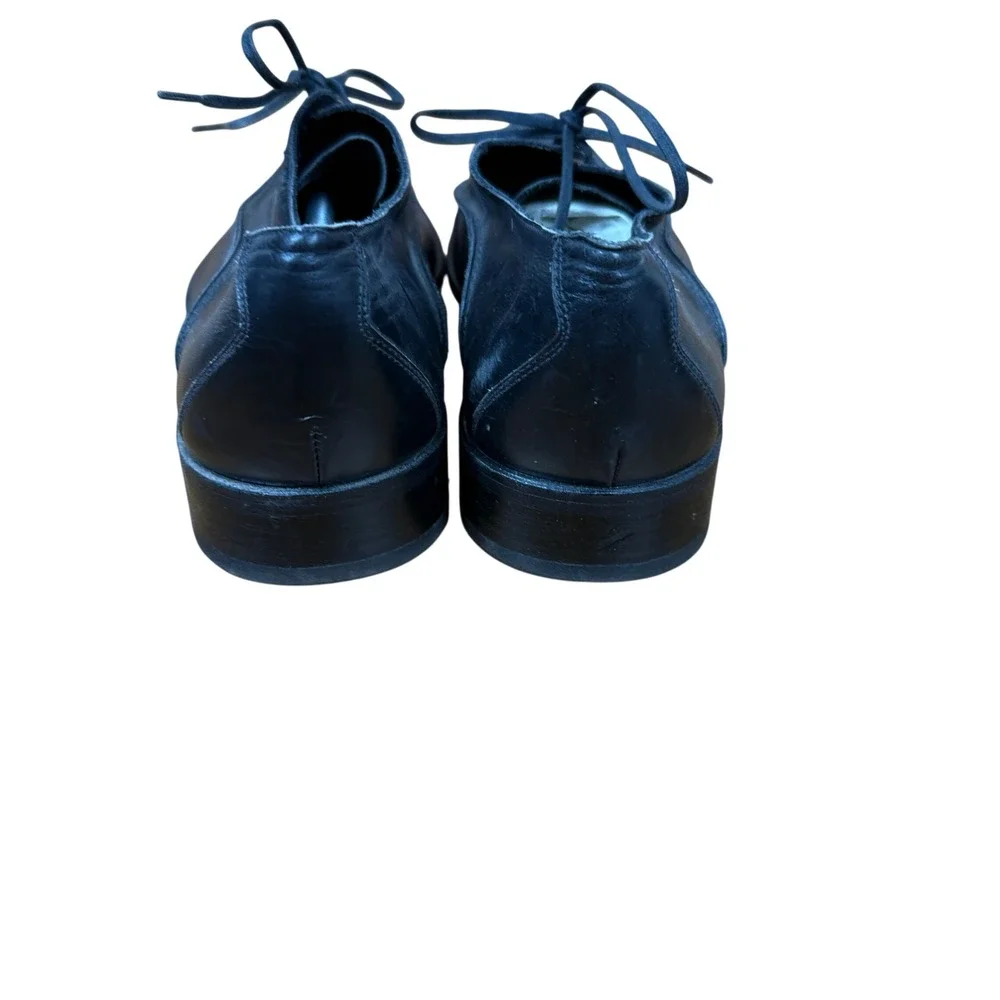 To Boot New York Oxford Shoes Mens 10 Black Leather Apron Toe Lace Up Italy
